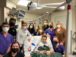 Jeremy Renner and medical staff are pictured in an image posted on his Instagram Stories.