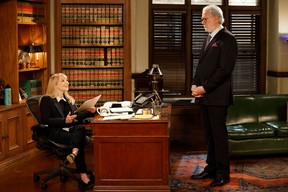 Melissa Rauch and John Larroquette star in NBC’s Night Court sequel.