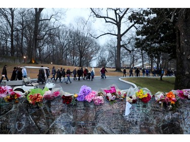 Music fans attend a public memorial for singer Lisa Marie Presley, the only daughter of the "King of Rock 'n' Roll," Elvis Presley, at Graceland Mansion in Memphis, Tenn., Jan. 22, 2023.