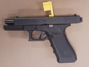 This loaded handgun was allegedly seized in a traffic stop in Pickering on Wednesday, Jan. 11, 2023.