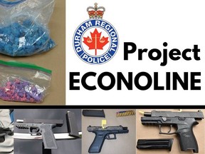 More than $1 million in drugs -- fentanyl, cocaine, methamphetamine and prescription medications -- were seized, along with four handguns, two long guns and more than $150,000 in cash during a five-month investigation in Durham Region dubbed Project Econoline.