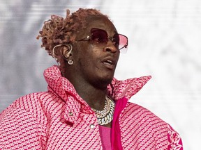 Young Thug performs at the Lollapalooza Music Festival in Chicago on Aug. 1, 2021.