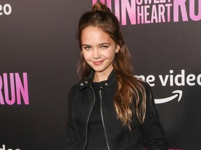 Ryan Kiera Armstrong attends the Run Sweetheart Run premiere in Los Angeles in October 2022.
