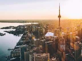 The downtown Toronto skyline.