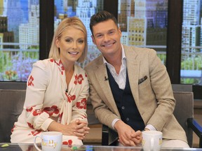 Kelly Ripa and Ryan Seacrest are pictured on “Live with Kelly and Ryan.”