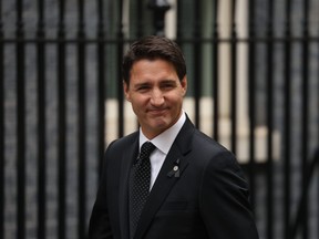 Prime Minister, Justin Trudeau, arrives at 10 Downing Street to meet then British Prime Minister Liz Truss on September 18, 2022 in London, England.