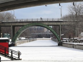 No skating here: The Rideau Canal Skateway is a lonely place.