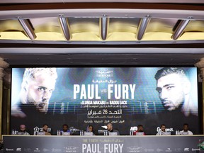 A general view during the Jake Paul v Tommy Fury Press Conference on February 23, 2023 in Riyadh, Saudi Arabia.
