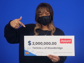 Tonicia James of Woodbridge won $2 million on a scratch ticket.