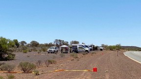 A view shows the area where a radioactive capsule was found, near Newman, Australia, February 1, 2023. Western Australian Department Of Fire And Emergency Services/Handout via REUTERS