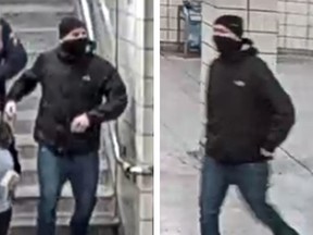 An image released by Toronto Police of a suspect in the alleged assault of a girl on a TTC bus on Wednesday, Feb. 8, 2023.
