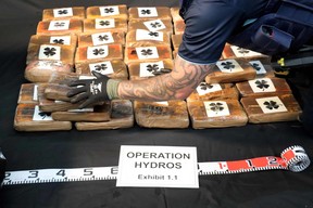 An undated handout photo received from the New Zealand Police on Feb. 8, 2023 shows some of the 3.2 tonnes of cocaine recovered adrift in the Pacific in an historic drugs bust estimated to be worth around $423 million.