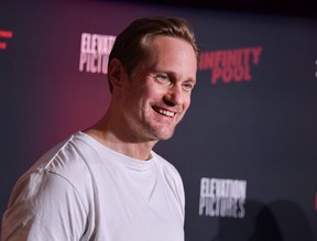 Alexander Skarsgard attends the Infinity Pool Canadian Premiere held at Scotiabank Theatre in Toronto, on Jan. 25, 2023.