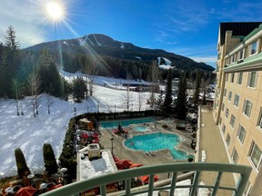 Heated pools and mountains to enjoy at Fairmont Chateau Whistler. HANDOUT