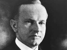 Former United States President Calvin Coolidge (1923-1929).