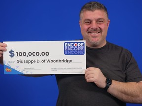 Giuseppe Di Pasquale of Woodbridge matched the last six of seven Encore numbers in the Dec. 28, 2022 Ontario 49 draw.