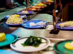 Japan restaurant food conveyor or belt buffet.