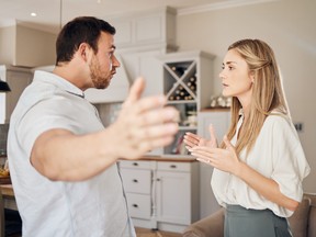 Couple having an argument at home