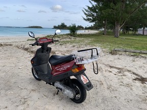 A scooter ride to a deserted swim at Clearwater Beach on Cooper’s Island in Bermuda. (Jane Stevenson/Toronto Sun)