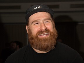 Montreal native Sami Zayn speaks to the media at a hotel in Montreal on Friday, a day before he challenges Undisputed WWE Universal champion Roman Reigns for his titles at Elimination Chamber at the Belle Centre.