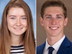 Alexandria Verner, left, and Brian Fraser were killed in the Michigan State University shooting.