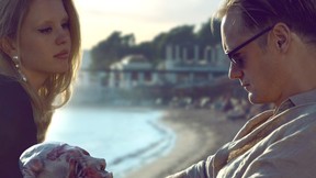 Mia Goth and Alexander Skarsgard in a scene from Infinity Pool.