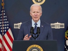 U.S. President Joe Biden speaks at the White House in Washington, D.C., Thursday, Feb. 16, 2023.