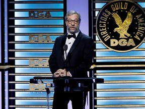 Host Judd Apatow speaks onstage during the 75th Directors Guild of America Awards at The Beverly Hilton in Beverly Hills, Calif, Saturday, Feb. 18, 2023.