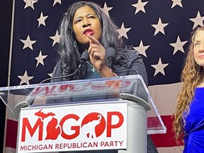 Kristina Karamo was elected Michigan Republican Party's state party chair.