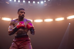 Michael B. Jordan in a scene from Creed III.
