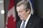 Toronto Mayor John Tory announces he's stepping down after admitting to an affair with a former staffer at a press conference at City Hall on Friday, Feb. 10, 2023.