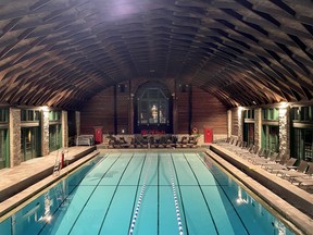 The luxurious indoor swimming pool located within the Fairmont Le Chateau Montebello. EDDIE CHAU/Toronto Sun)