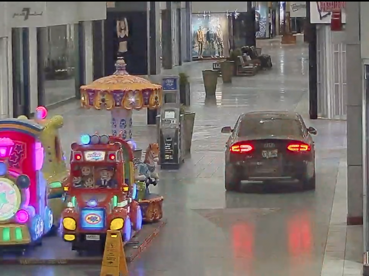 CAUGHT ON CAMERA: Car smashes into and drives through Vaughan Mills to rob store