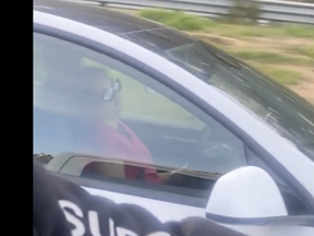 A video on Twitter appears to show a woman asleep at the wheel of her Tesla — on a California highway near Temecula.