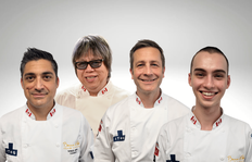 Team Canada culinary champs (left), Chefs Samuel Sirois, Alvin Leung, Gilles Herzog, commis (junior member) Leandre Legault-Vigneau. Supplied