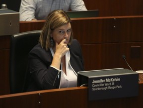 John Tory's surprise resignation sparks questions about what's next for Toronto Toronto city council member Jennifer McKelvie of Ward 25 Scarborough Rouge listening matters at Toronto City Hall council chambers on Tuesday, July 19, 2022.
