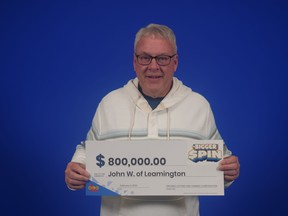 John Watkins, 64, a retired paramedic from Leamington won $800,000 in the bigger spin instant game.