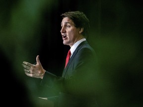 Prime Minister Justin Trudeau speaks during an announcement at AstraZeneca in Mississauga Ontario, Canada February 27, 2023.