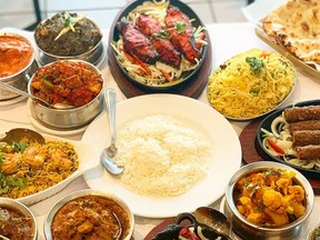 An array of Indian dishes.