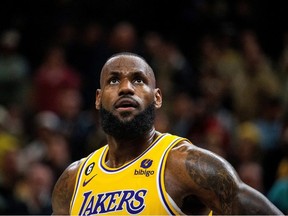 Feb 2, 2023; Indianapolis, Indiana, USA; Los Angeles Lakers forward LeBron James (6) in the second half against the Indiana Pacers at Gainbridge Fieldhouse.