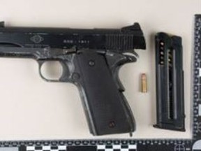 Peel Regional Police say on Feb. 12 around 9:55 p.m. they investigated reports of a shooting near Skegby Rd. and Carter Dr. and found a loaded GSG-1911 .22 calibre handgun which was seized.