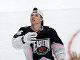 Atlantic Division forward Mitchell Marner of the Toronto Maple Leafs looks on before the 2023 NHL All-Star Game at FLA Live Arena.