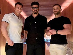 Fitness influencers, from l. to r., Tony Huge, Leo Rex and Bahij Kaddoura