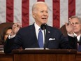 U.S. President Joe Biden delivers the State of the Union address to a joint session of Congress on Feb. 7, 2023 in the House Chamber of the U.S. Capitol in Washington, D.C.