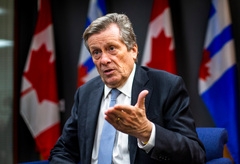 Toronto Mayor John Tory speaks during a year-end interview at the protocol lounge at his city hall office in Toronto, Ont. on Wednesday, Dec. 21, 2022.