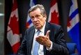 Toronto Mayor John Tory speaks during a year-end interview at the protocol lounge at his city hall office in Toronto, Ont. on Wednesday, Dec. 21, 2022.