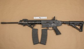 Peel cops seized this Kodiak Defence WK180C rifle. PEEL REGIONAL POLICE HANDOUT