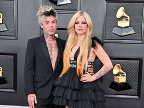 Avril Lavigne and Mod Sun at the Grammy Awards in April 2022.