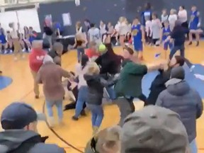 A video posted on Twitter shows a fight that broke out during a Vermont middle school basketball game.