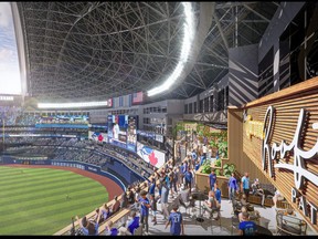An artist's depiction of how a 500-level patio at the Rogers Centre should look like when it is finished.
